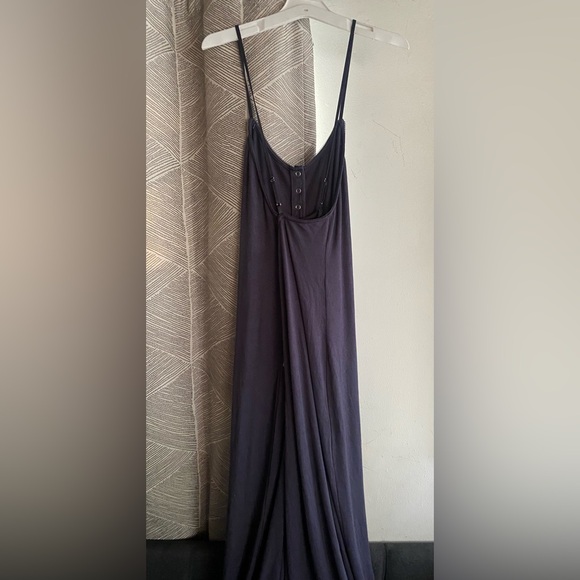 Anthropologie Ribbed Wide Leg Jumpsuit Dark Gray Sz Small NWT - Picture 5 of 10